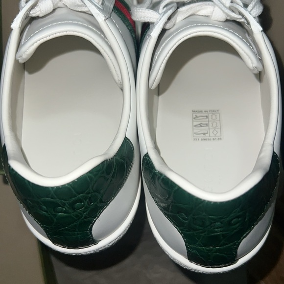 Gucci Blanco Verde Ace Sneakers Almost NEW - Picture 7 of 12